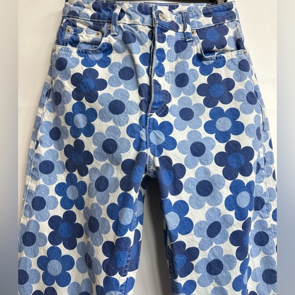 ZARA Straight leg Floral Print Jeans Size 2 - Picture 3 of 13